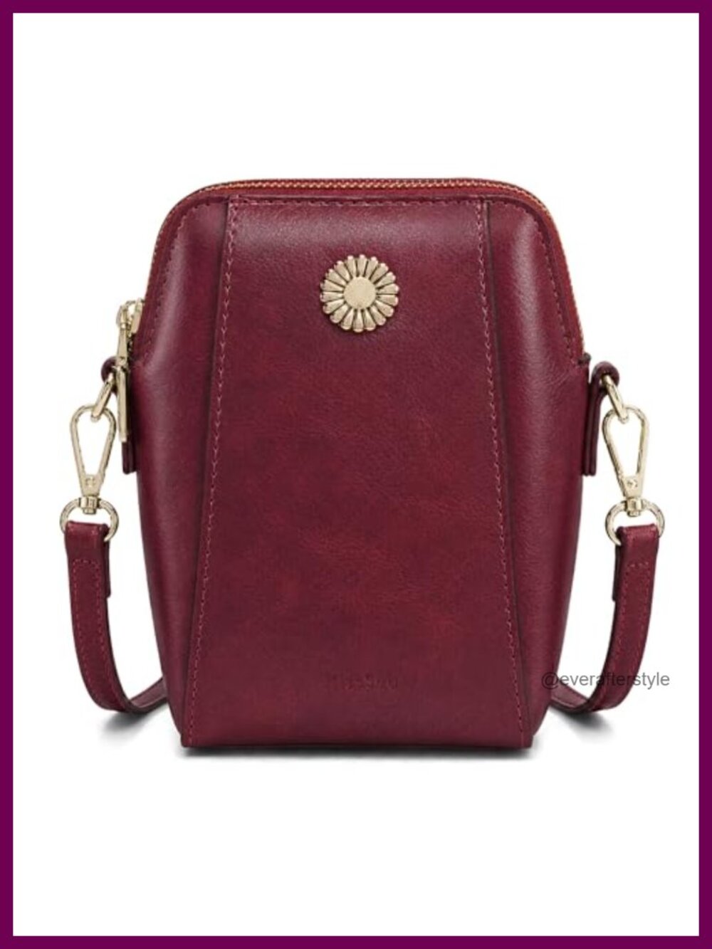 Oil-Wax PU Leather Crossbody Bag Small Phone Purse Adjustable Strap